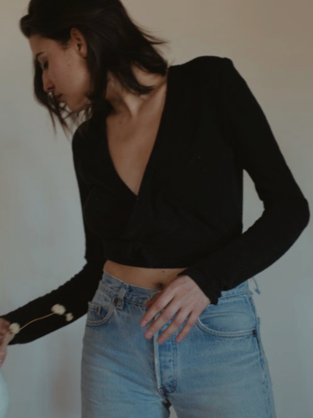 Ozma Dance Wrap Top in Black